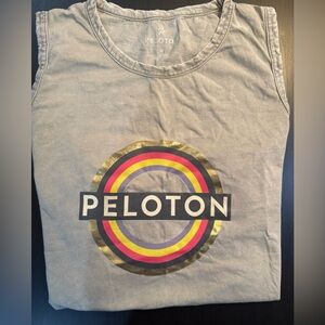 Peloton Heather Gray/Green Tee with Subtle Logo